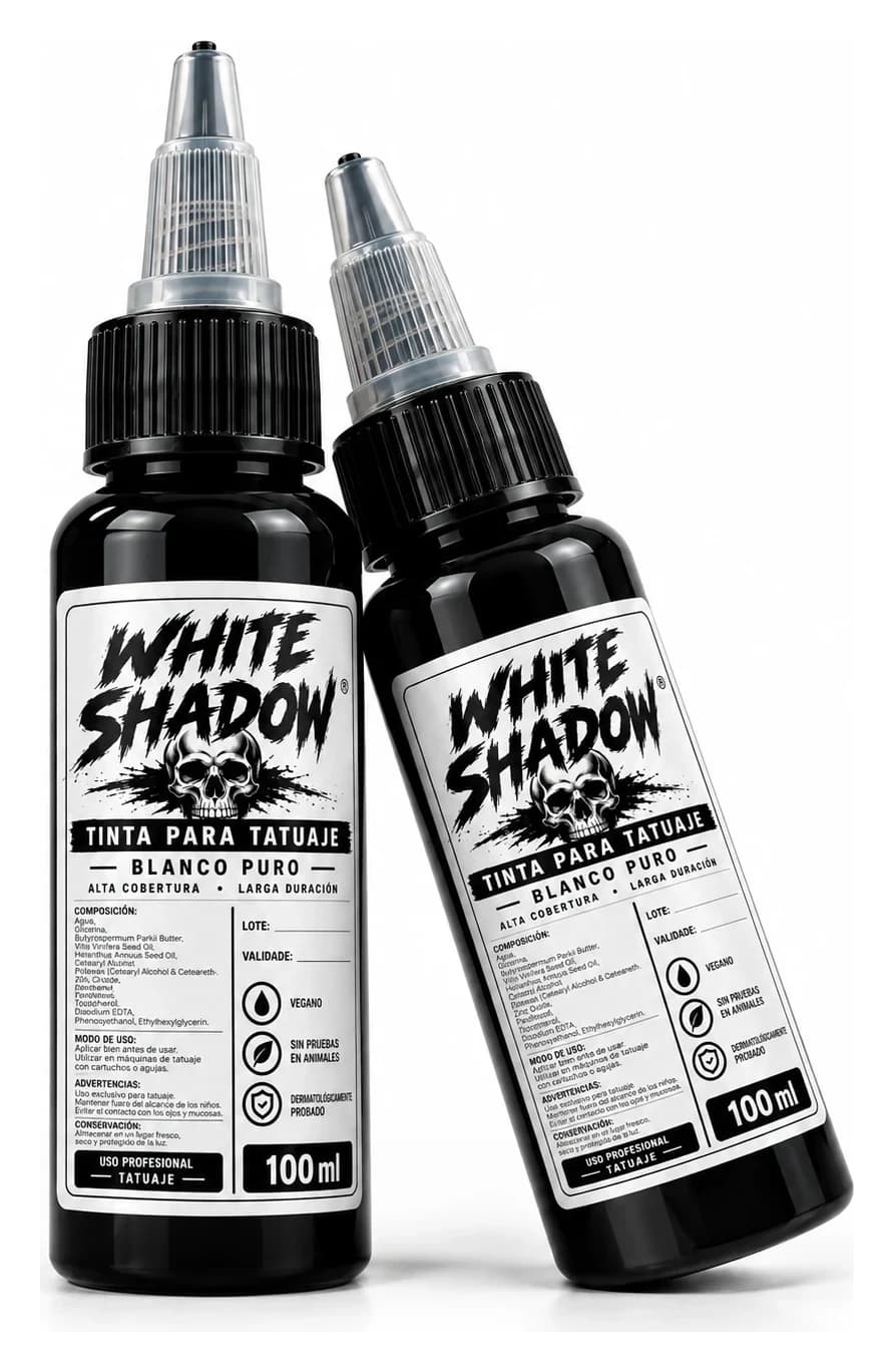 White Shadow tattoo ink label, Pure White